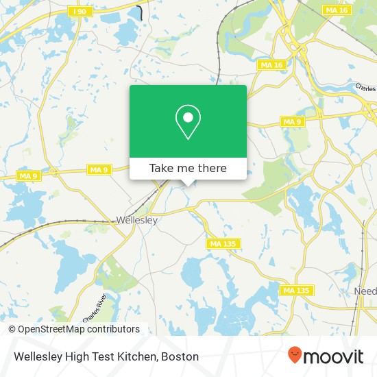 Mapa de Wellesley High Test Kitchen