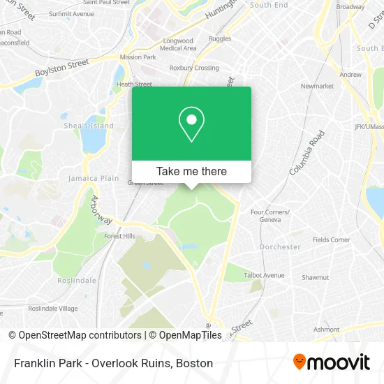 Franklin Park - Overlook Ruins map
