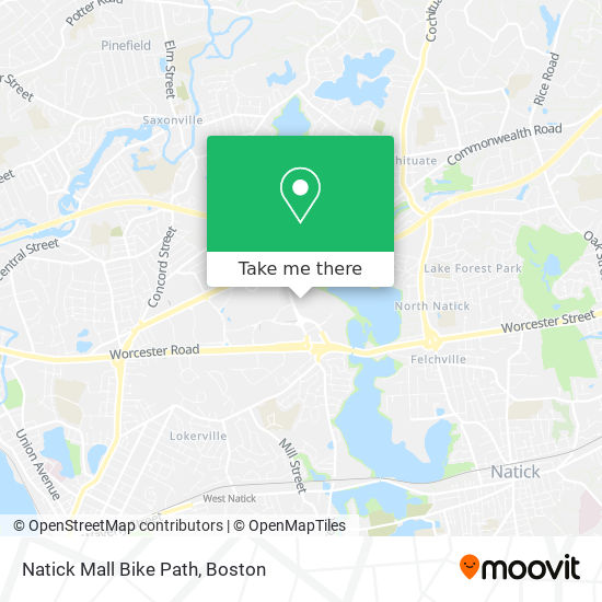 Natick Mall Bike Path map