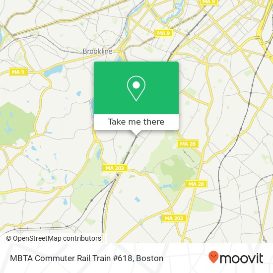 Mapa de MBTA Commuter Rail Train #618