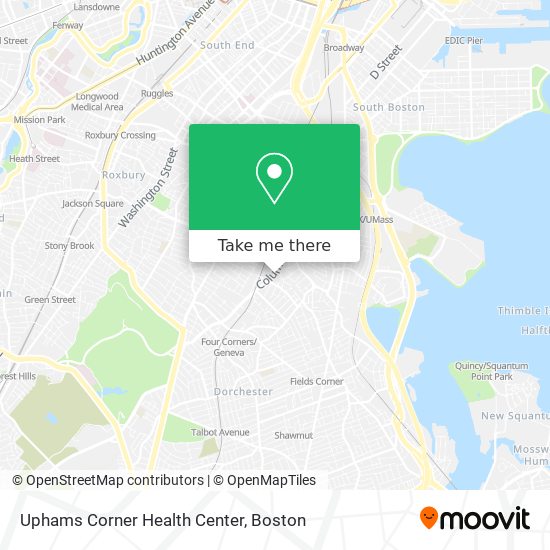 Uphams Corner Health Center map