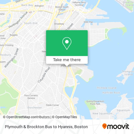 Mapa de Plymouth & Brockton Bus to Hyannis