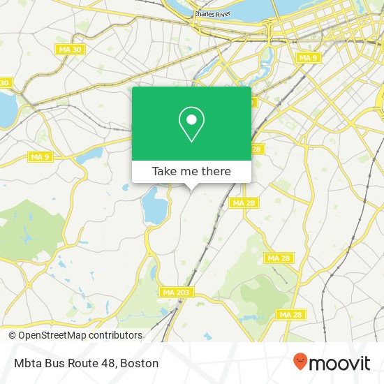 Mapa de Mbta Bus Route 48