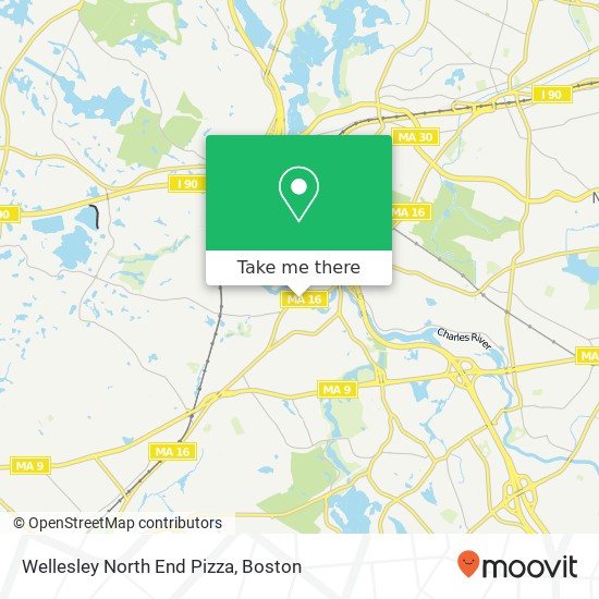 Wellesley North End Pizza map
