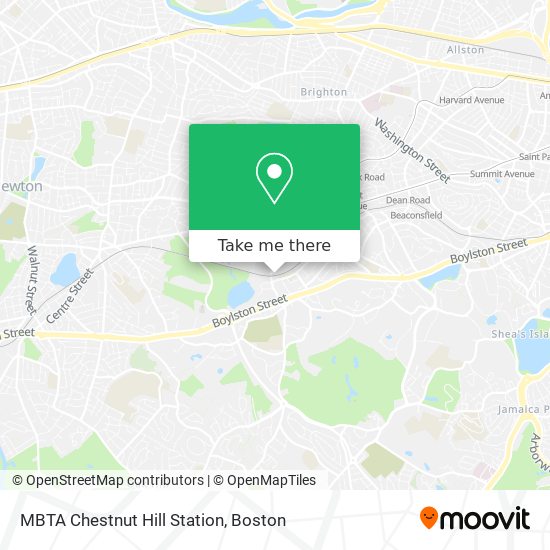 MBTA Chestnut Hill Station map