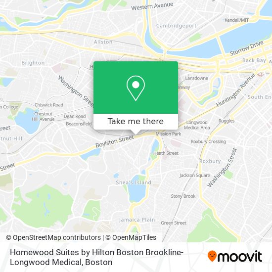 Mapa de Homewood Suites by Hilton Boston Brookline-Longwood Medical
