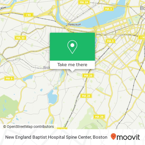New England Baptist Hospital Spine Center map