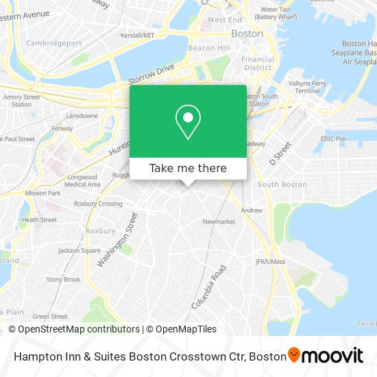 Hampton Inn & Suites Boston Crosstown Ctr map