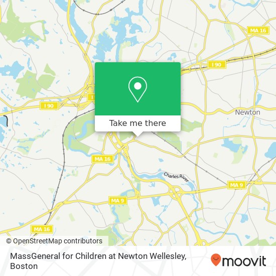 Mapa de MassGeneral for Children at Newton Wellesley