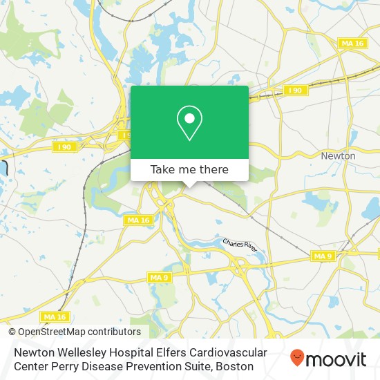 Newton Wellesley Hospital Elfers Cardiovascular Center Perry Disease Prevention Suite map