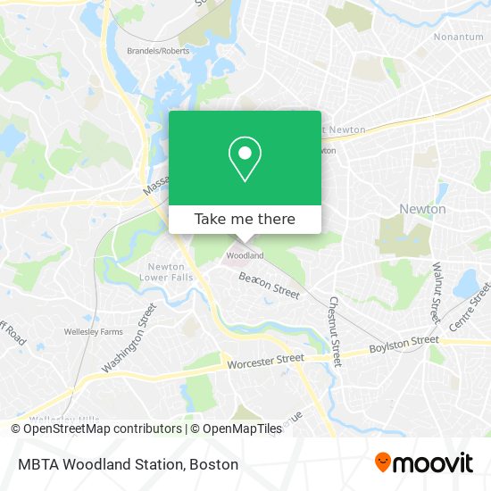 MBTA Woodland Station map