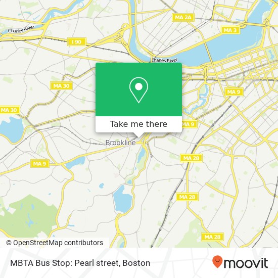 MBTA Bus Stop: Pearl street map