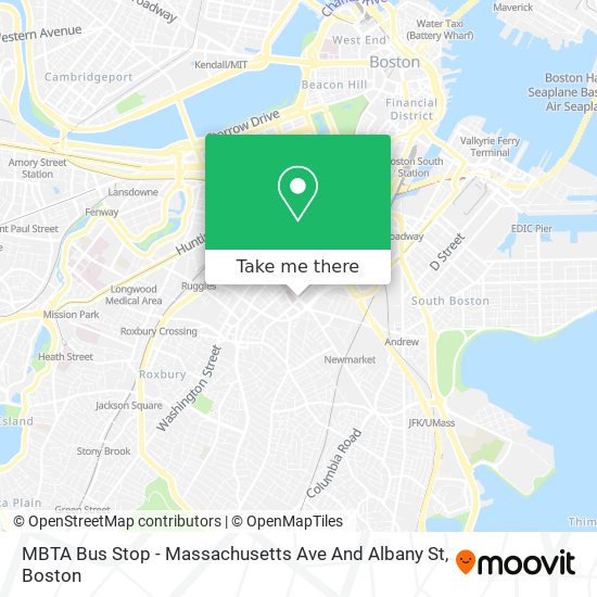 Mapa de MBTA Bus Stop - Massachusetts Ave And Albany St