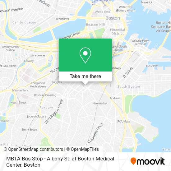 MBTA Bus Stop - Albany St. at Boston Medical Center map