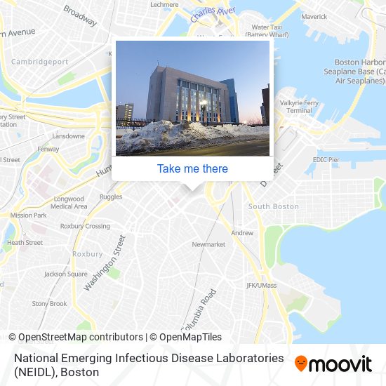 Mapa de National Emerging Infectious Disease Laboratories (NEIDL)