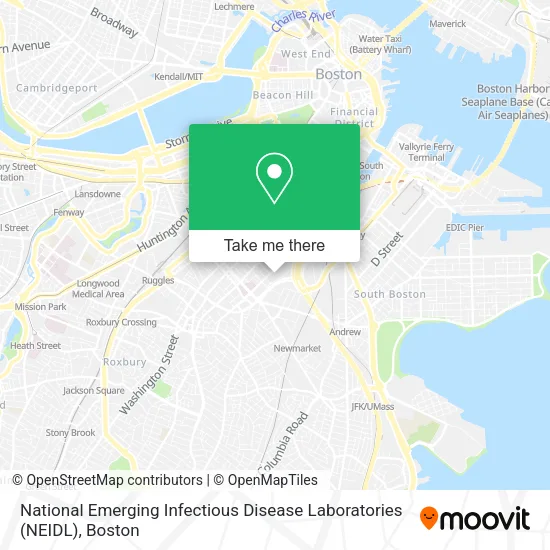 National Emerging Infectious Disease Laboratories (NEIDL) map