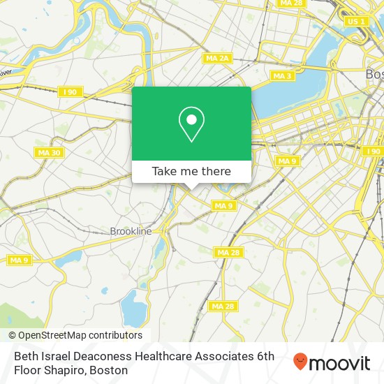 Mapa de Beth Israel Deaconess Healthcare Associates 6th Floor Shapiro