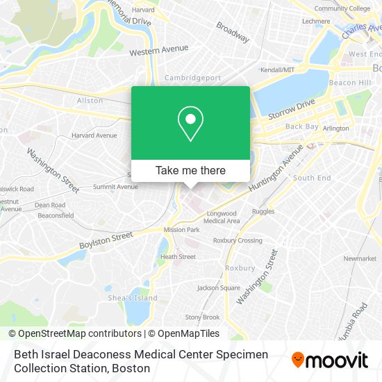 Beth Israel Deaconess Medical Center Specimen Collection Station map