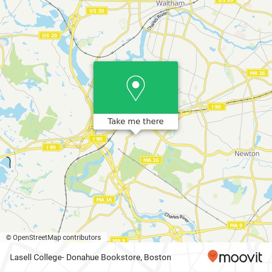 Mapa de Lasell College- Donahue Bookstore