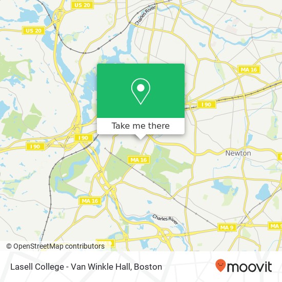Lasell College - Van Winkle Hall map