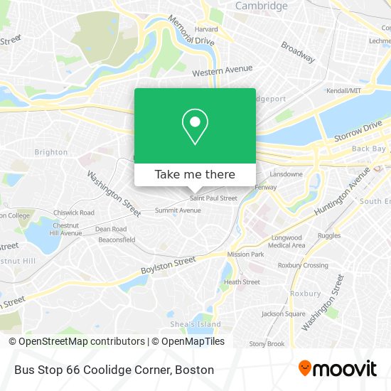 Bus Stop 66 Coolidge Corner map