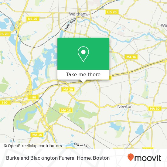 Burke and Blackington Funeral Home map