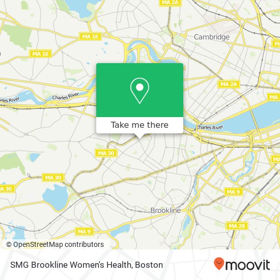 SMG Brookline Women's Health map
