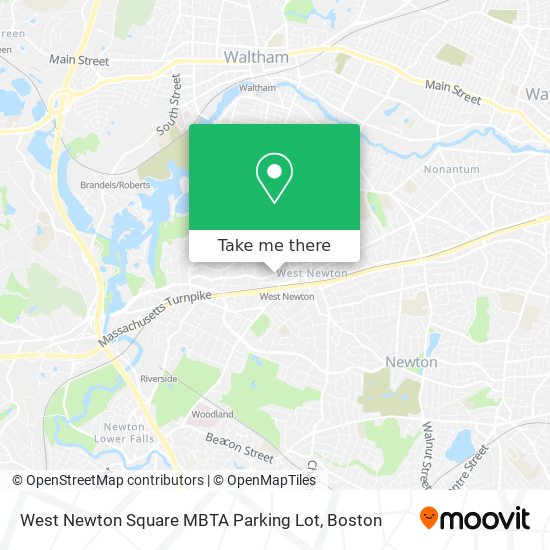 West Newton Square MBTA Parking Lot map