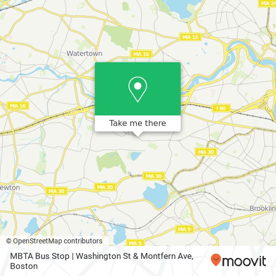 MBTA Bus Stop | Washington St & Montfern Ave map