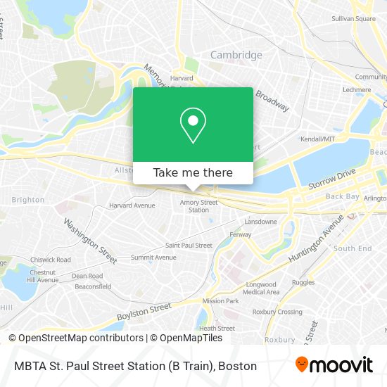 MBTA St. Paul Street Station (B Train) map