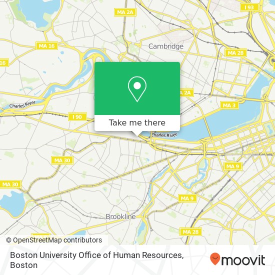 Mapa de Boston University Office of Human Resources