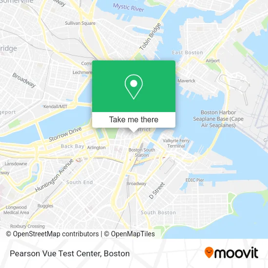 Mapa de Pearson Vue Test Center