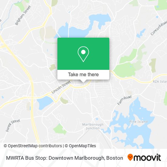 Mapa de MWRTA Bus Stop: Downtown Marlborough