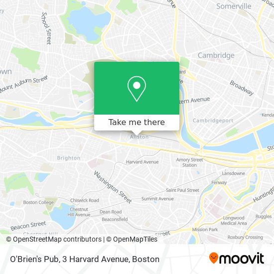Mapa de O'Brien's Pub, 3 Harvard Avenue