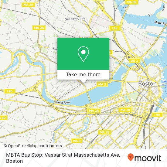 Mapa de MBTA Bus Stop: Vassar St at Massachusetts Ave