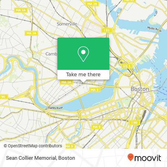 Sean Collier Memorial map