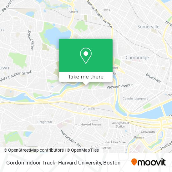 Mapa de Gordon Indoor Track- Harvard University