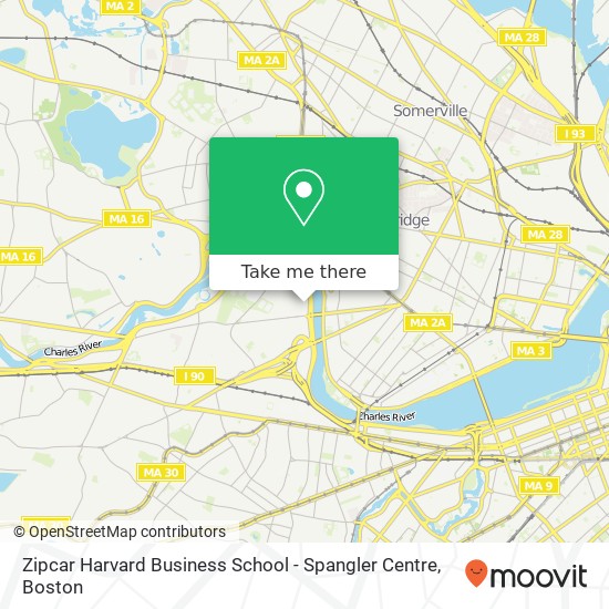 Mapa de Zipcar Harvard Business School - Spangler Centre