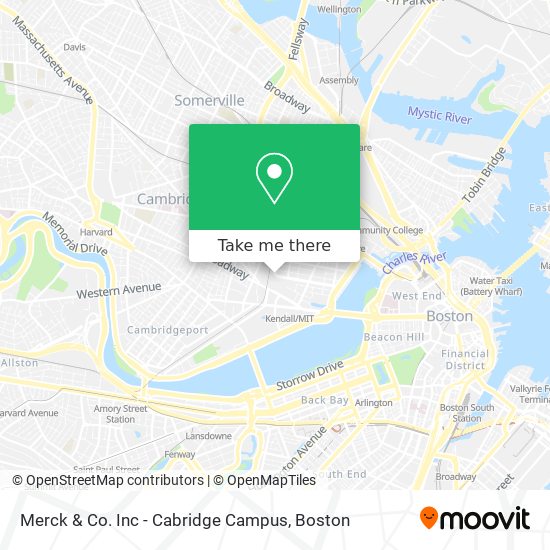 Merck & Co. Inc - Cabridge Campus map