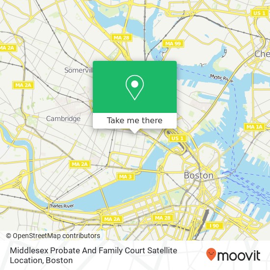 Mapa de Middlesex Probate And Family Court Satellite Location