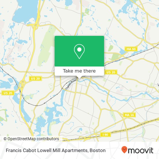 Mapa de Francis Cabot Lowell Mill Apartments