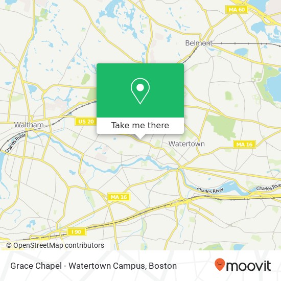 Mapa de Grace Chapel - Watertown Campus