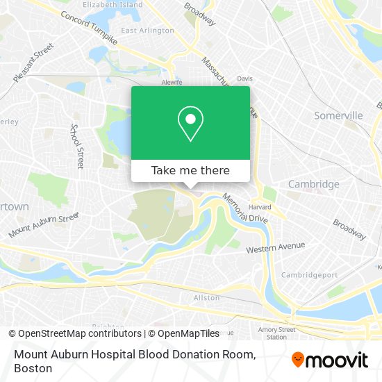 Mapa de Mount Auburn Hospital Blood Donation Room