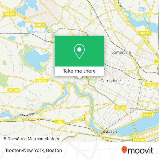 Mapa de Boston-New York