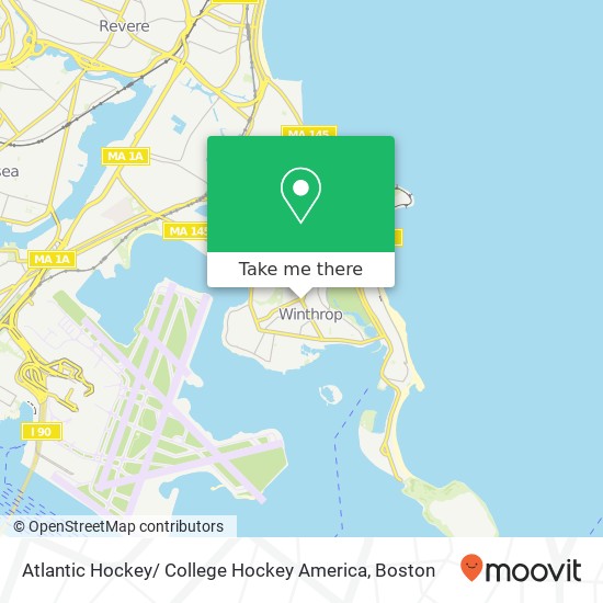 Mapa de Atlantic Hockey/ College Hockey America