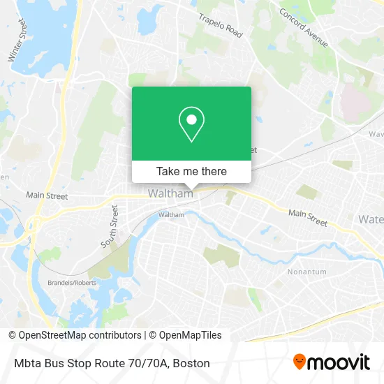 Mbta Bus Stop Route 70/70A map