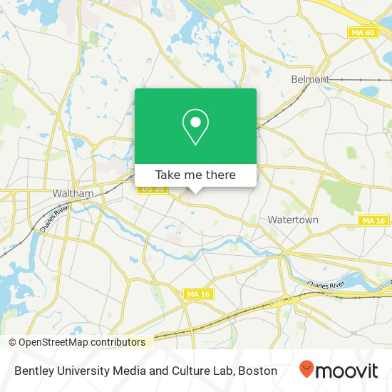 Mapa de Bentley University Media and Culture Lab