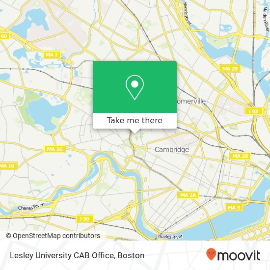 Mapa de Lesley University CAB Office