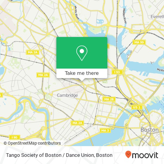 Tango Society of Boston / Dance Union map