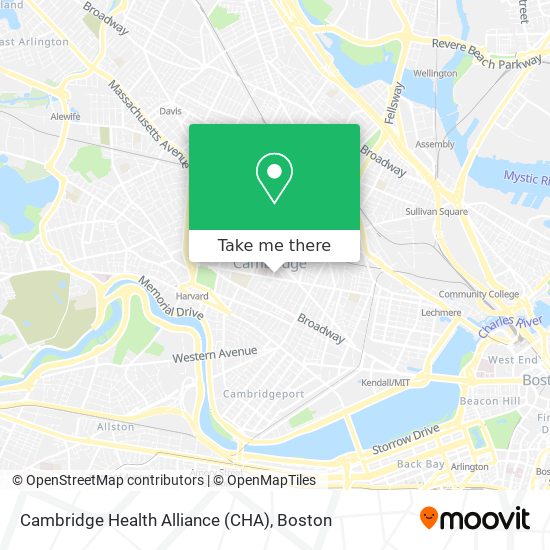 Cambridge Health Alliance (CHA) map